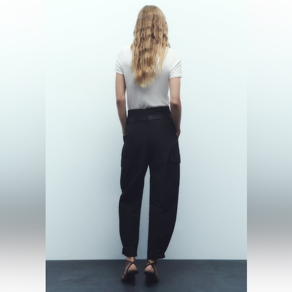 BELTED PAPERBAG PANTS - Picture 6 of 12